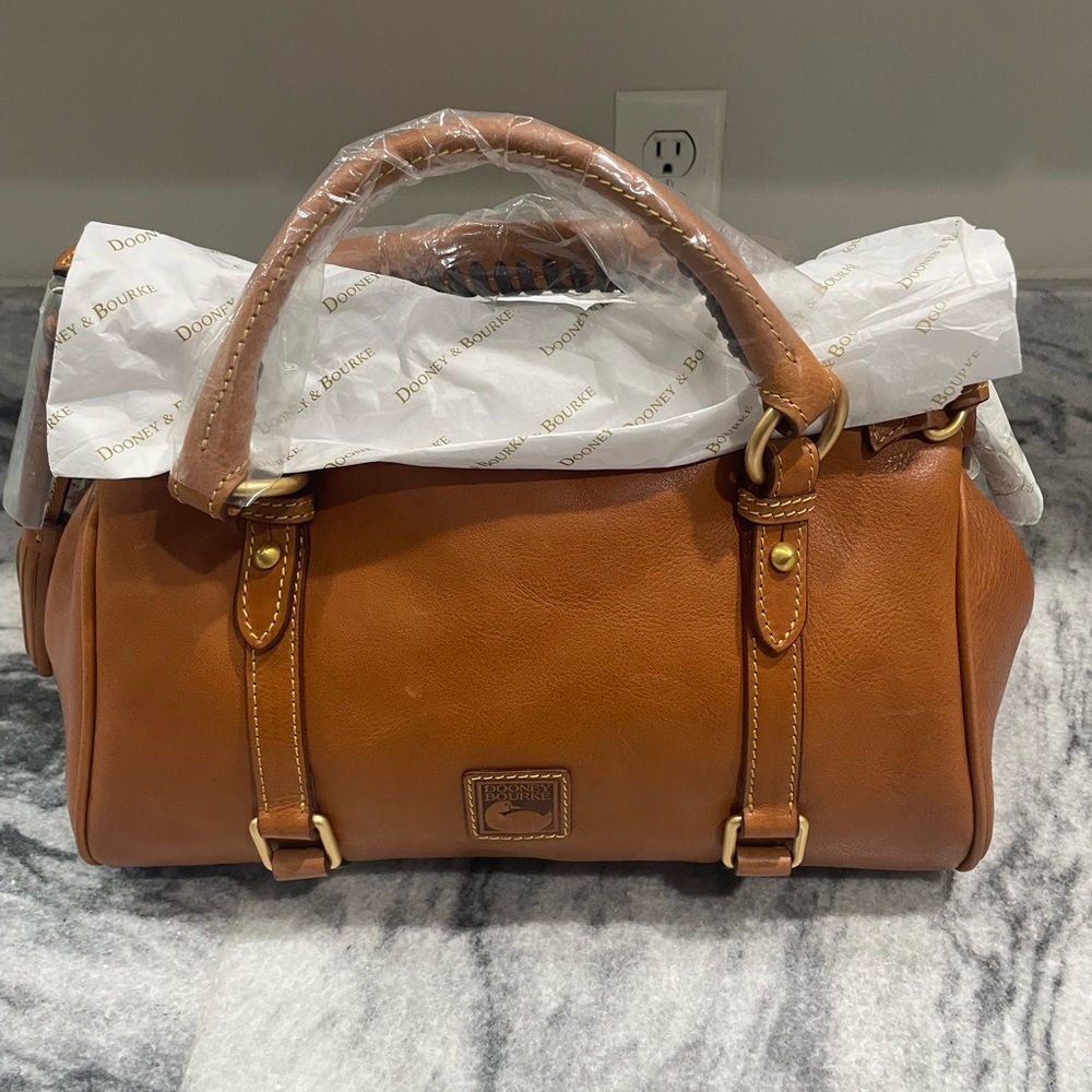 Dooney & Bourke Tan Leather Barrel Satchel